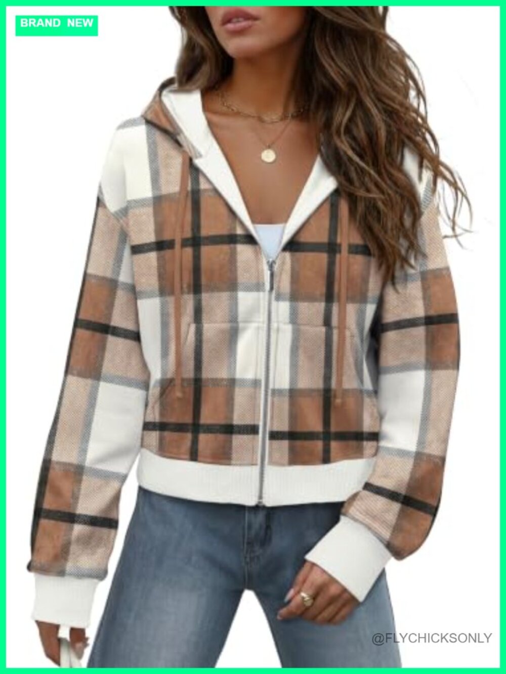 Women's Zip Up Fleece Hoodie Cropped Sweatshirt Lightweight Jacket
